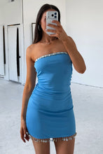 Load image into Gallery viewer, Stunning Bodycon Strapless Blue Short Homecoming Dress with Sequins