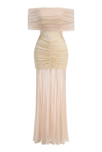 Load image into Gallery viewer, Stunning Mermaid Off the Shoulder Black Long Party Dress with Ruched