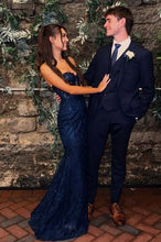 Load image into Gallery viewer, Charming Fuchsia Mermaid Sweetheart Backless Corset Prom Dress With Appliques