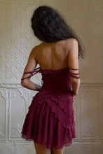 Load image into Gallery viewer, Stylish A Line Off the Shoulder Burgundy Short Homecoming Dress with Ruffles