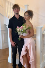 Load image into Gallery viewer, Stylish A Line Spaghetti Straps Pink Long Prom Dress with Ruffles
