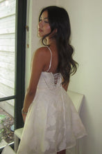 Load image into Gallery viewer, Stunning A Line Spaghetti Straps White Printed Short Homecoming Dress
