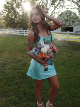 Load image into Gallery viewer, Stylish A Line Sweetheart Light Green Satin Short Homecoming Dress
