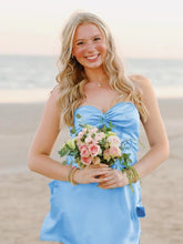 Load image into Gallery viewer, Stylish A Line Sweetheart Light Green Satin Short Homecoming Dress
