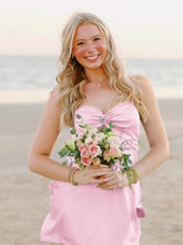 Load image into Gallery viewer, Stylish A Line Sweetheart Light Green Satin Short Homecoming Dress
