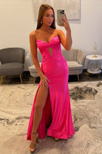 Load image into Gallery viewer, Stylish Mermaid Sweetheart Hot Pink Long Prom Dress with Keyhole