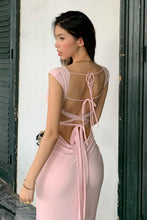 Load image into Gallery viewer, Stylish Mermaid Sweetheart Pink Long Prom Dress with Criss Cross Back