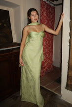 Load image into Gallery viewer, Stylish Sheath Spaghetti Straps Green Long Prom Dress with Scarf
