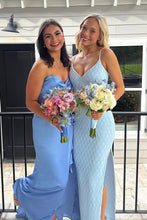 Load image into Gallery viewer, Stylish Sheath Spaghetti Straps/Sweetheart Light Blue/ Purple Long Prom Dress