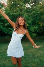 Load image into Gallery viewer, Stylish A Line Spaghetti Straps White Short Homecoming Dress with Appliques