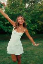 Load image into Gallery viewer, Stylish A Line Spaghetti Straps White Short Homecoming Dress with Appliques