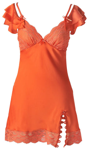 Sweety A Line V Neck Orange Short Homecoming Dress with Lace