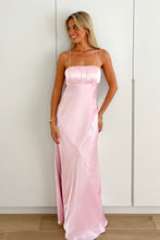 Load image into Gallery viewer, Sweety Sheath Spaghetti Straps Pink Long Prom Dress with Open Back