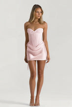 Load image into Gallery viewer, Trendy A Line Sweetheart Light Blue Corset Homecoming Dress with Criss Cross Back