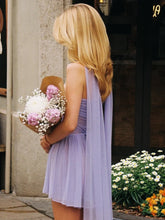 Load image into Gallery viewer, Trendy A Line Sweetheart Lilac Tulle Short Homecoming Dress with Scarf
