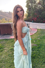 Load image into Gallery viewer, Trendy A Line Sweetheart Mint Green Long Prom Dress with 3D Flowers
