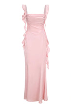 Load image into Gallery viewer, Trendy Mermaid Square Neck Light Blue Long Prom Dress with Ruffles
