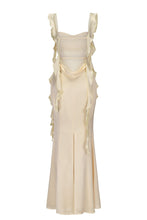 Load image into Gallery viewer, Trendy Mermaid Square Neck Light Blue Long Prom Dress with Ruffles
