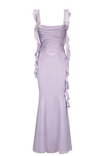 Load image into Gallery viewer, Trendy Mermaid Square Neck Light Blue Long Prom Dress with Ruffles

