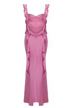 Load image into Gallery viewer, Lovely Mermaid Sweetheart Pink Long Prom Dress with Backless Ruffles