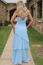 Load image into Gallery viewer, Trendy Mermaid Sweetheart Yellow  Long Prom Dress with Ruffles Keyholes
