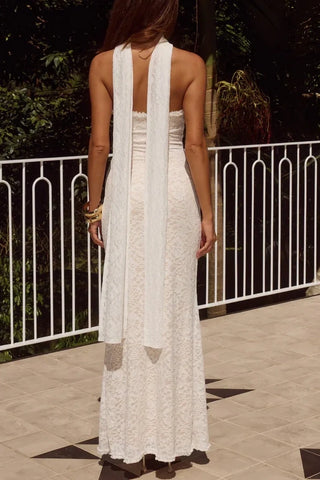 Trendy Mermaid Sweetheart White Lace Long Party Dress