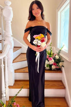 Load image into Gallery viewer, Chic Sheath Off the Shoulder Lilac Long Prom Dress with Ruched