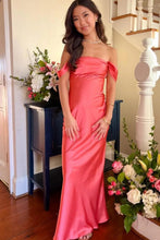 Load image into Gallery viewer, Chic Sheath Off the Shoulder Lilac Long Prom Dress with Ruched