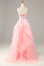 Load image into Gallery viewer, Princess A Line Sweetheart Black Corset Prom Dress with Beding
