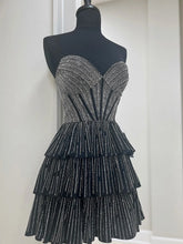 Load image into Gallery viewer, Cute A Line Sweetheart Silver Short Homecoming Dress with Beading
