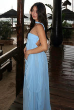 Load image into Gallery viewer, Chic A Line Halter Neck Pink Long Prom Dress with Ruffles
