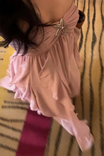 Load image into Gallery viewer, Chic A Line Halter Neck Pink Long Prom Dress with Ruffles
