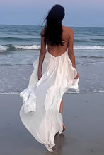 Load image into Gallery viewer, Chic A Line Halter Neck Pink Long Prom Dress with Ruffles
