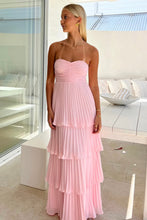 Load image into Gallery viewer, Chic A Line Sweetheart Pink Long Prom Dress with Ruffles
