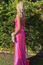 Load image into Gallery viewer, Gorgeous Mermaid Spaghetti Straps Fuchsia Long Prom Dress with Appliques
