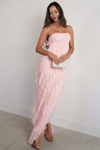 Load image into Gallery viewer, Fashion Sheath Strapless Pink Long Prom Dress with Ruffles

