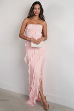 Load image into Gallery viewer, Fashion Sheath Strapless Pink Long Prom Dress with Ruffles

