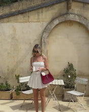 Load and play video in Gallery viewer, Simple White Spaghetti Straps A-Line Homecoming Dress with Structured Bodice