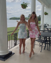 Load and play video in Gallery viewer, Cute Floral Jacquard Homecoming Dress Strapless Short Party Dress