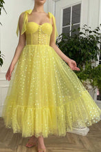 Load image into Gallery viewer, Cute A Line Sweetheart Yellow Party Dress Homecoming Dress