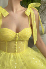 Load image into Gallery viewer, Cute A Line Sweetheart Yellow Party Dress Homecoming Dress