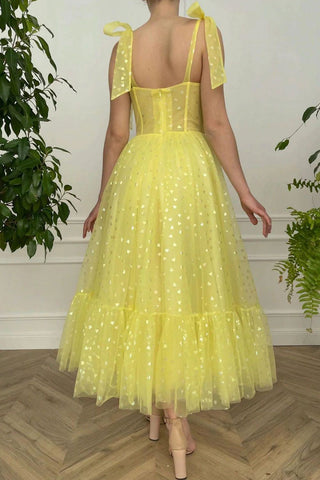 Cute A Line Sweetheart Yellow Party Dress Homecoming Dress