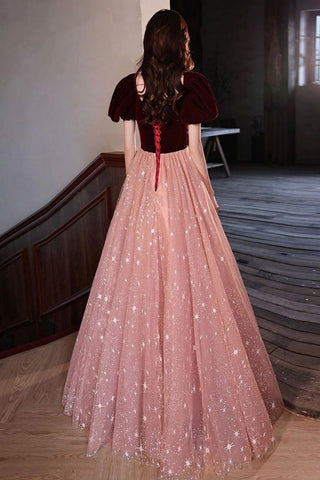 Princess A Line Square Neck Floor Length Formal Dress Party Dress