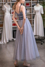Load image into Gallery viewer, Charming A Line Spaghetti Straps Purple Long Prom Dress with Beading
