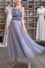 Load image into Gallery viewer, Charming A Line Spaghetti Straps Purple Long Prom Dress with Beading