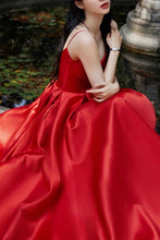 Load image into Gallery viewer, Classic A Line Spaghetti Straps Red Long Prom Dress Party Dress