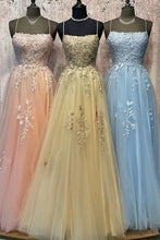 Load image into Gallery viewer, Gorgeous A Line Spaghetti Straps Long Prom Dress with Appliques
