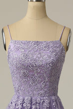 Load image into Gallery viewer, Gorgeous A Line Spaghetti Straps Lavender Long Prom Dress with Appliques

