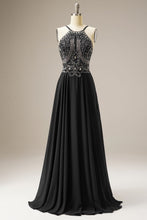 Load image into Gallery viewer, A-Line Spaghetti Straps Chiffon Long Dress WIth Beading