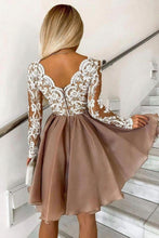 Load image into Gallery viewer, A-line Knee Length Long Sleeves Homecoming Dress